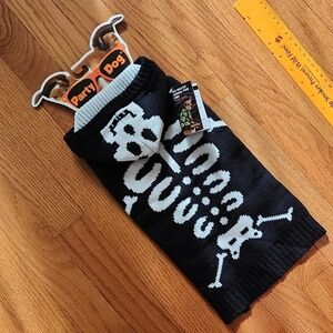 Black and White Skeleton Dog Sweater